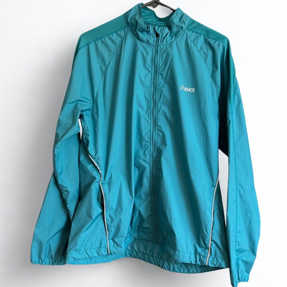 ASICS Women's Running / Windbreaker Full Zip Jacket Teal Blue : Size: Large